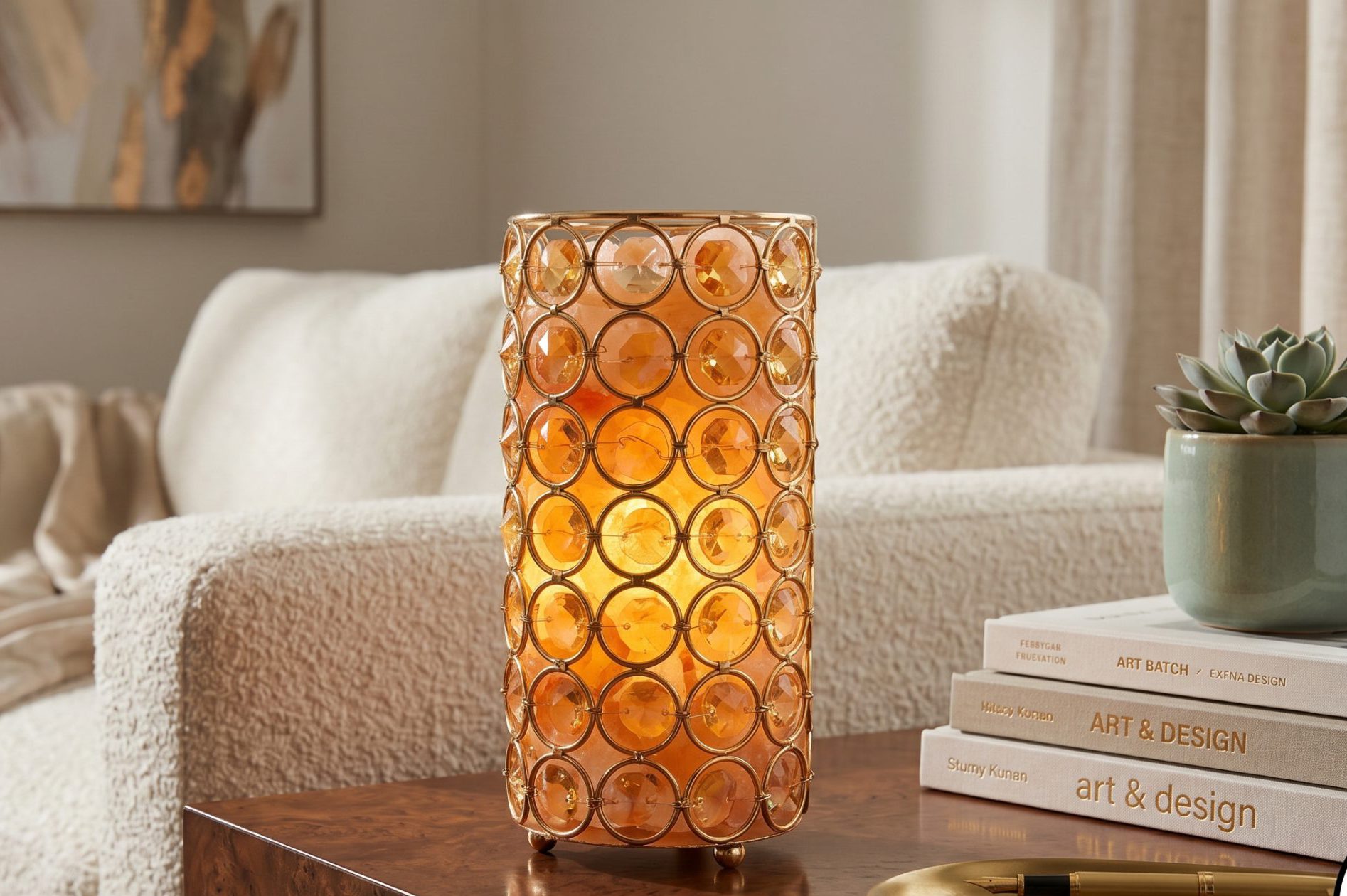 Himalayan Salt Metal Lamp