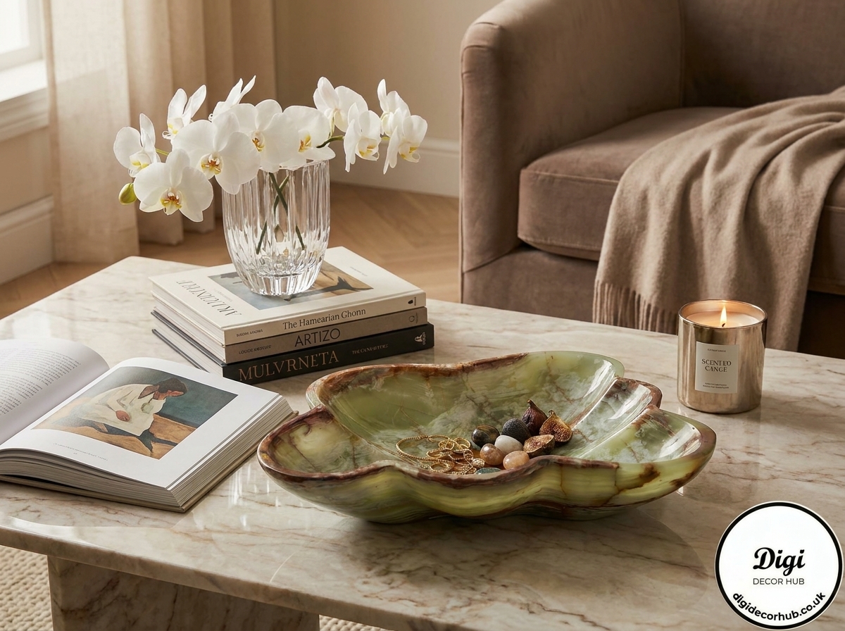 Large Wavy Green Onyx Centrepiece Bowl