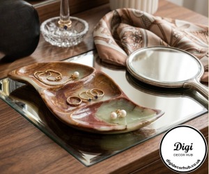 Wave-Shaped Green Onyx Tray