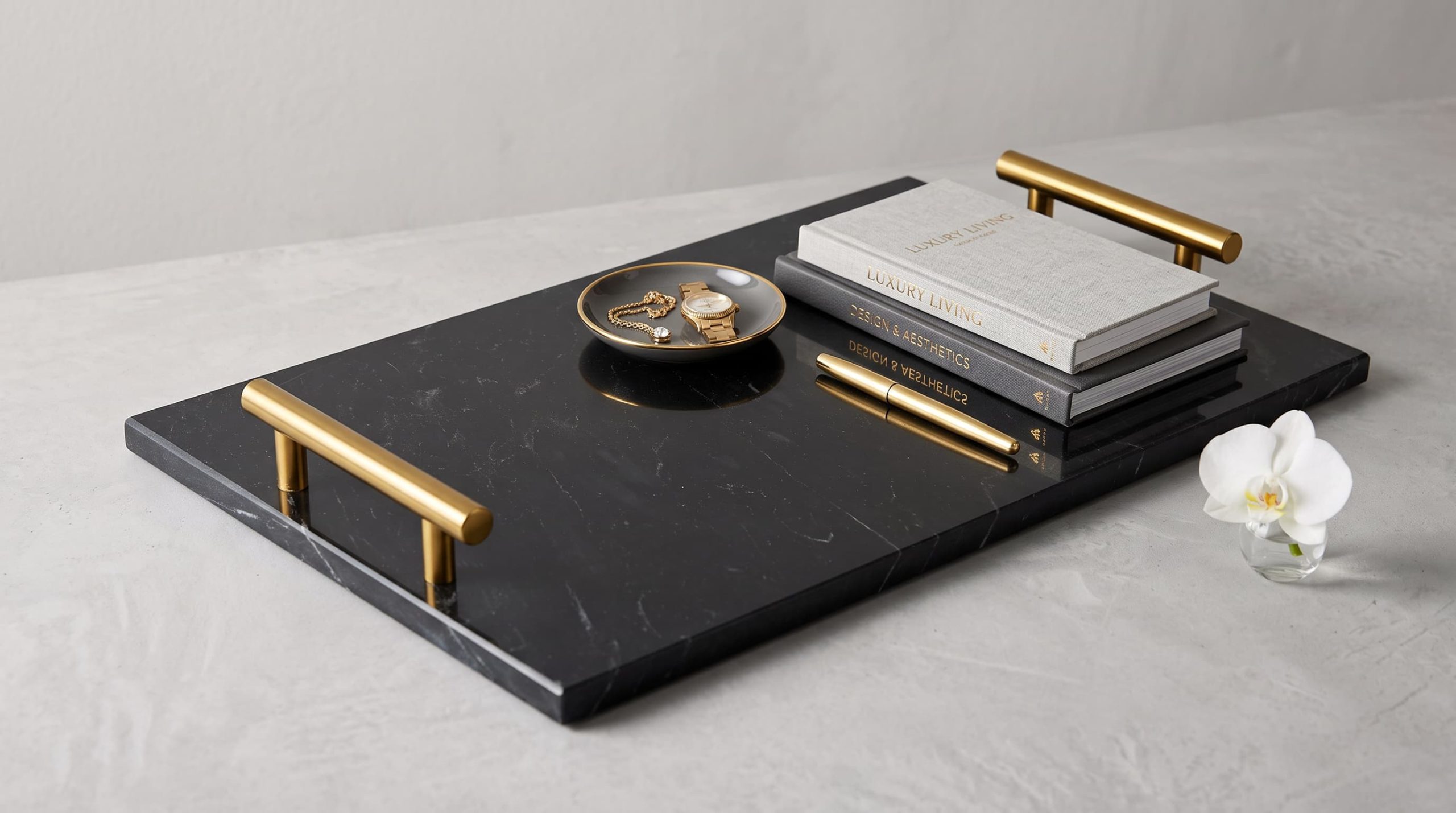 Black Marble Vanity Tray