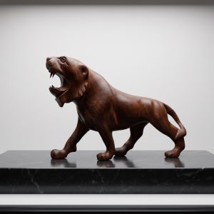 Wooden Panther Figurine