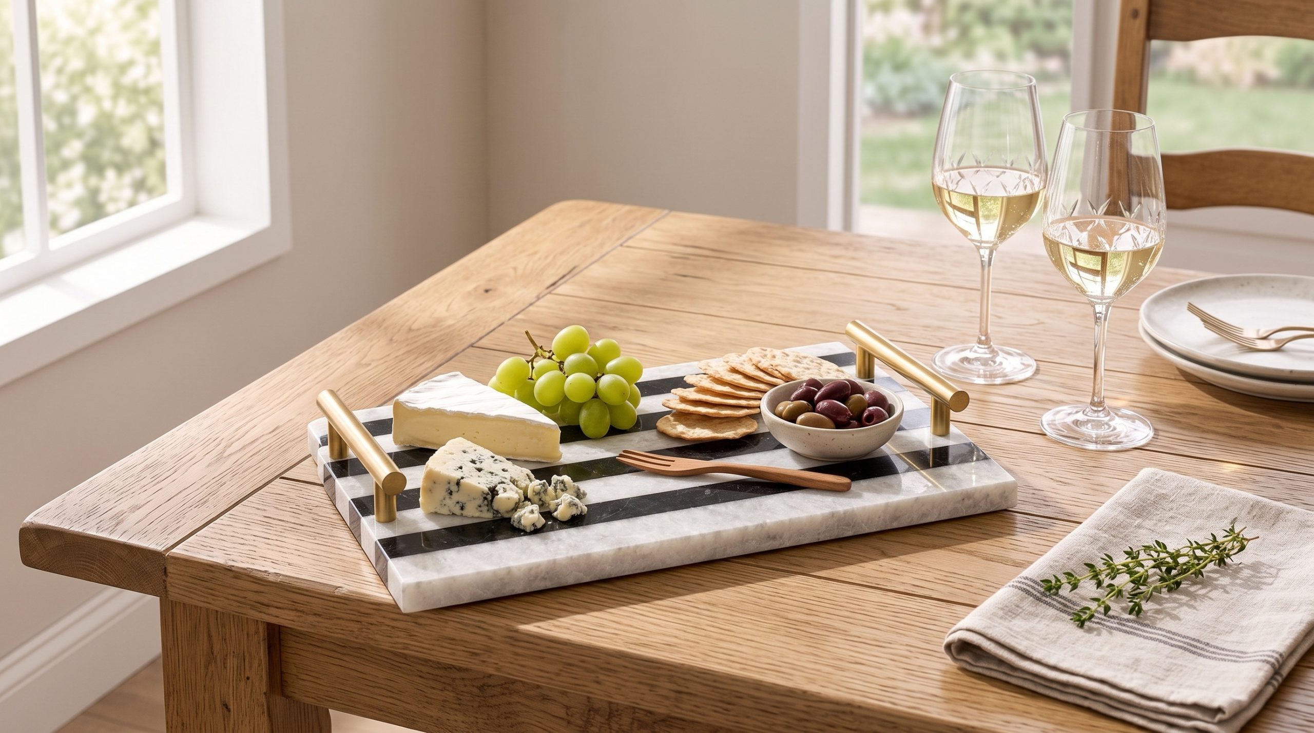 Black & White Marble Tray